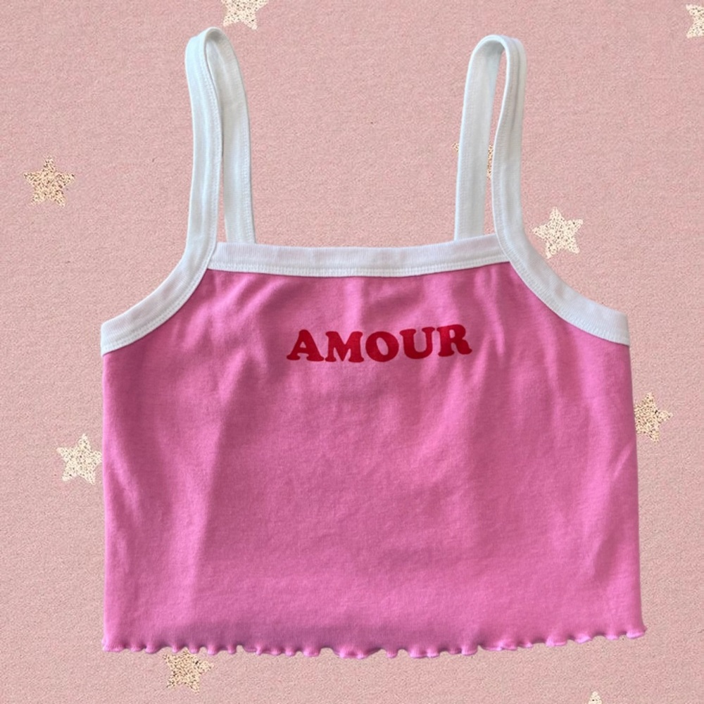 Forever 21 Amour Lettuce Edge Crop Top